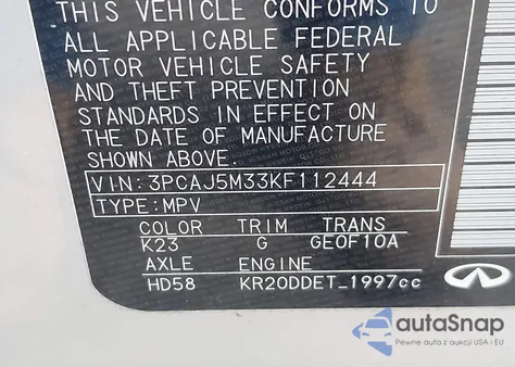 2019 Infiniti Qx50 Essential from USA, damaged, VIN 3PCAJ5M33KF112444